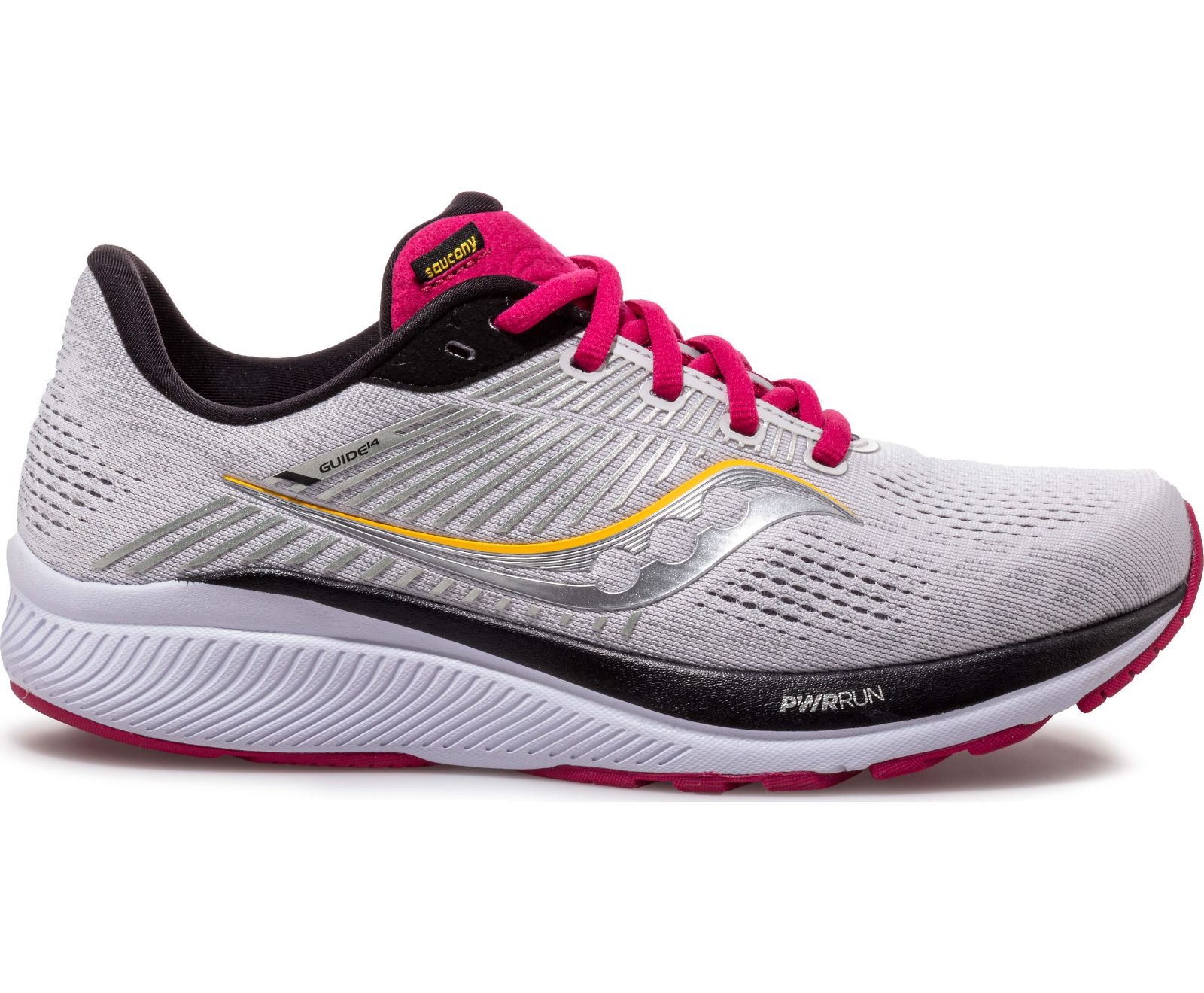 Women\'s Saucony Guide 14 Running Shoes Grey / Burgundy | Singapore 139OKIR